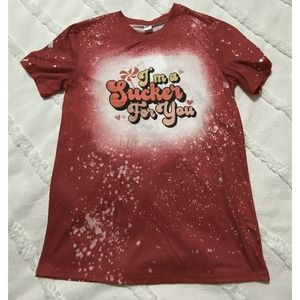 Womens Red Valentine I’m A Sucker For You T-Shirt Large